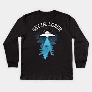 Get In Loser Alien Kids Long Sleeve T-Shirt